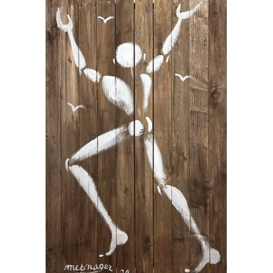 MESNAGER Jérôme - Peinture à l'acrylique "Homme en blanc" 120x73cm - 2021