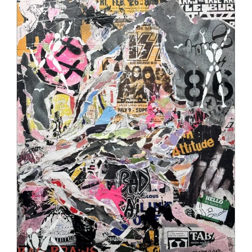 MESNAGER Jérôme - Peinture "L'homme blanc x Bad Brains" 65x54cm - 2024