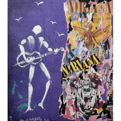 MESNAGER Jérôme - Peinture "L'homme blanc x Nirvana" 55x46cm - 2024