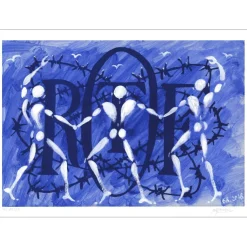 MESNAGER Jérôme - Sérigraphie originale "La ronde des cœurs, ORTF, mai 1968" 50x70cm - 2018