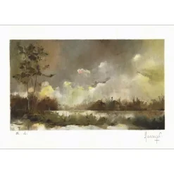 MESSAGER Michel - Lithographie originale "Paysage II" 37x54cm