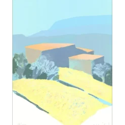 MÜHL Roger - Lithographie originale "Provence : Devant le jardin" 42x32cm