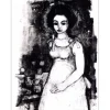 MINAUX André - Lithographie originale "Portrait de femme" 65x50cm - 1970