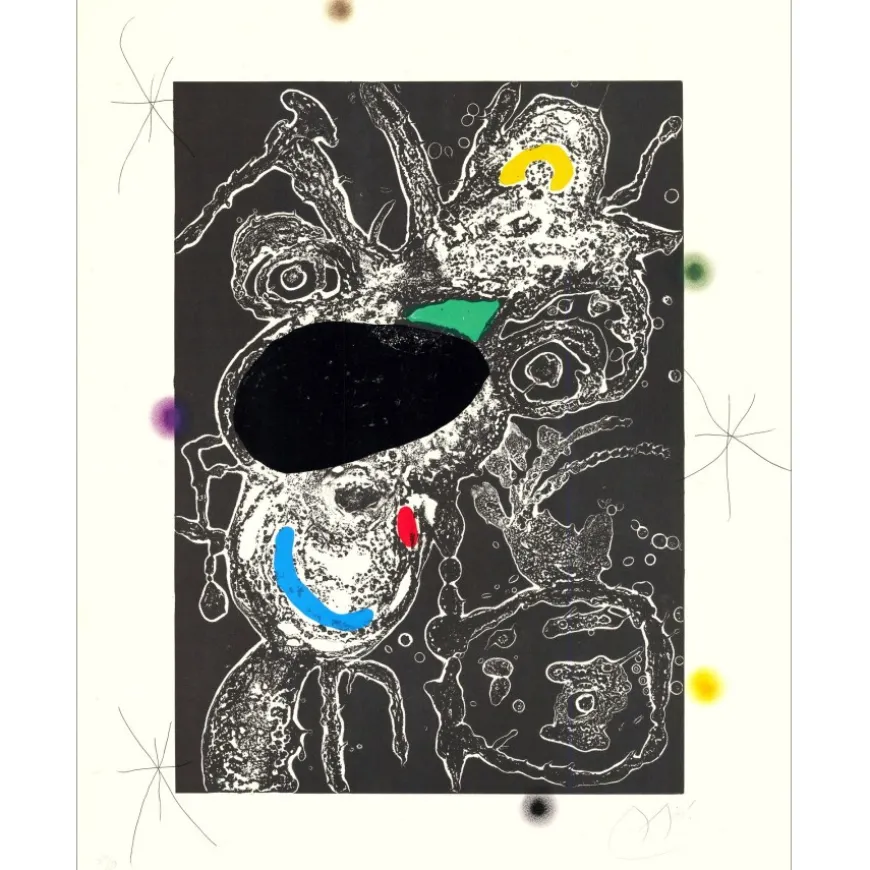 MIRO Joan - Gravure originale au carborundum "Espriu III" 89x70cm - 1975