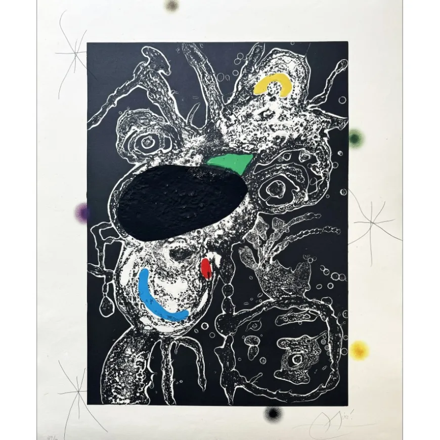 MIRO Joan - Gravure originale au carborundum "Espriu III" 89x70cm - 1975