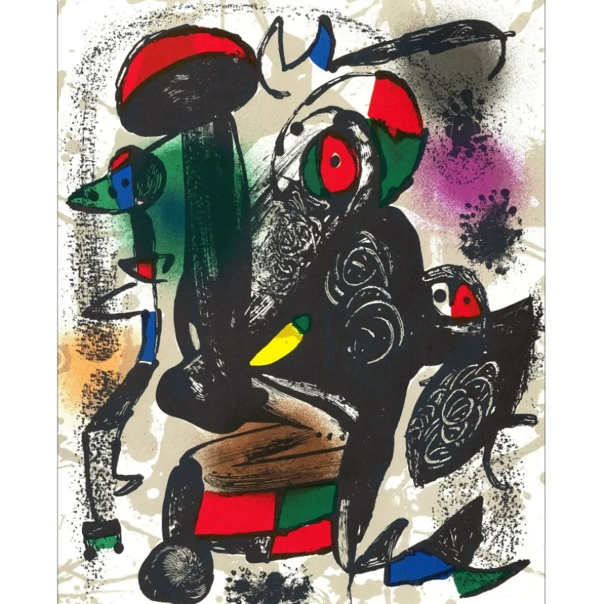 MIRO Joan - Lithographie originale "Composition III" 32x24cm - 1981