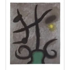 MIRO Joan - Lithographie "Composition 10, Femme assise" 56x45cm - 1965