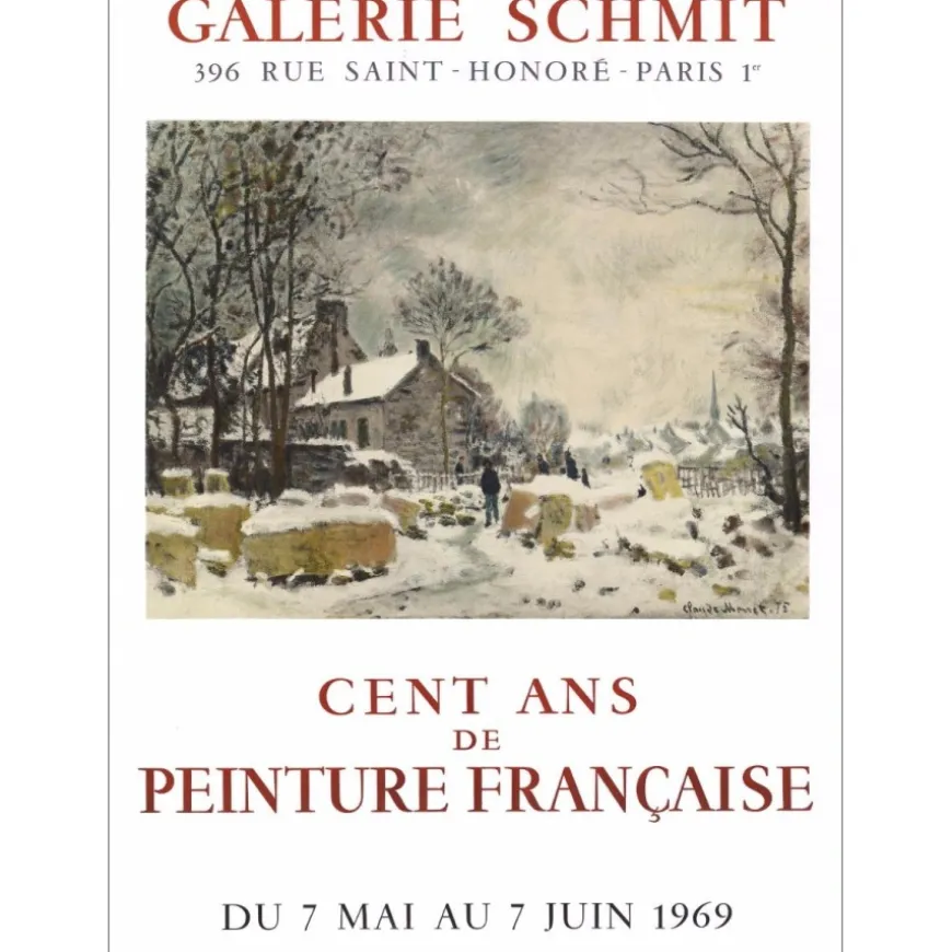 MONET Claude - Lithographie "Exposition Galerie Schmit, Paris" 65x47cm - 1969