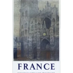 MONET Claude - Lithographie "France, La Cathédrale de Rouen" 100x62cm - 1950