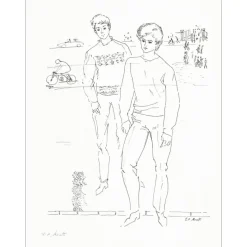 MORETTI Lucien Philippe - Lithographie "Les garçons" 32x25cm