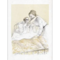 MORETTI Lucien Philippe - Lithographie originale "Le coucher" 54x38cm - 1975