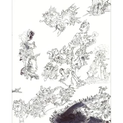 MORETTI Raymond - Dessin original à l'encre "Composition GD11" 65x50cm
