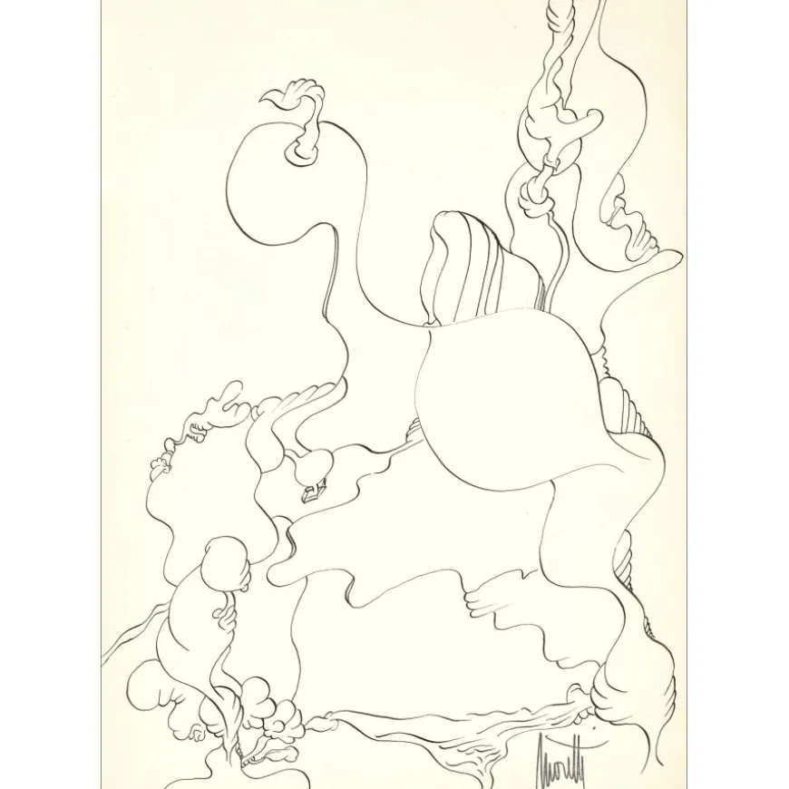 MORETTI Raymond - Dessin original à l'encre "Composition PT03" 42x30cm