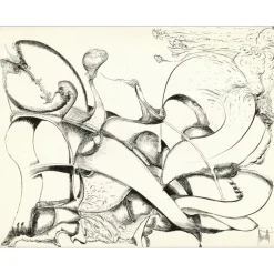 MORETTI Raymond - Dessin original à l'encre "Composition GD14" 50x65cm