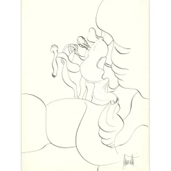 MORETTI Raymond - Dessin original à l'encre "Composition PT05" 42x30cm