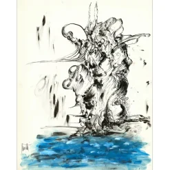 MORETTI Raymond - Dessin original à l'encre "Composition GD01" 65x50cm