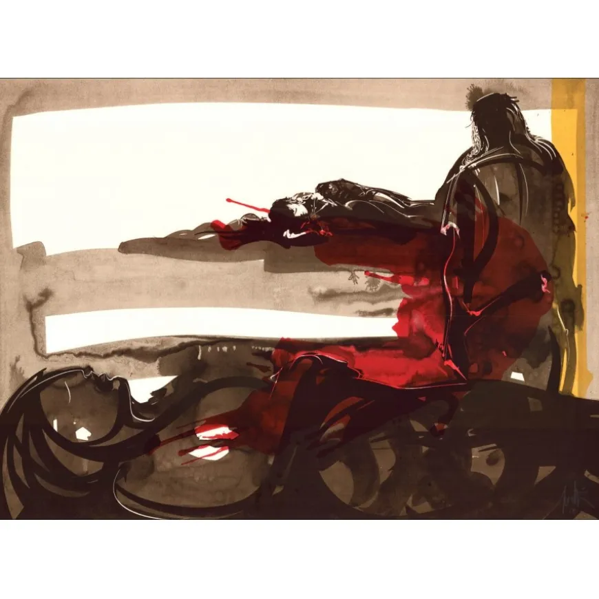 MORETTI Raymond - Lithographie originale "Composition 10" 52x75cm - 1982