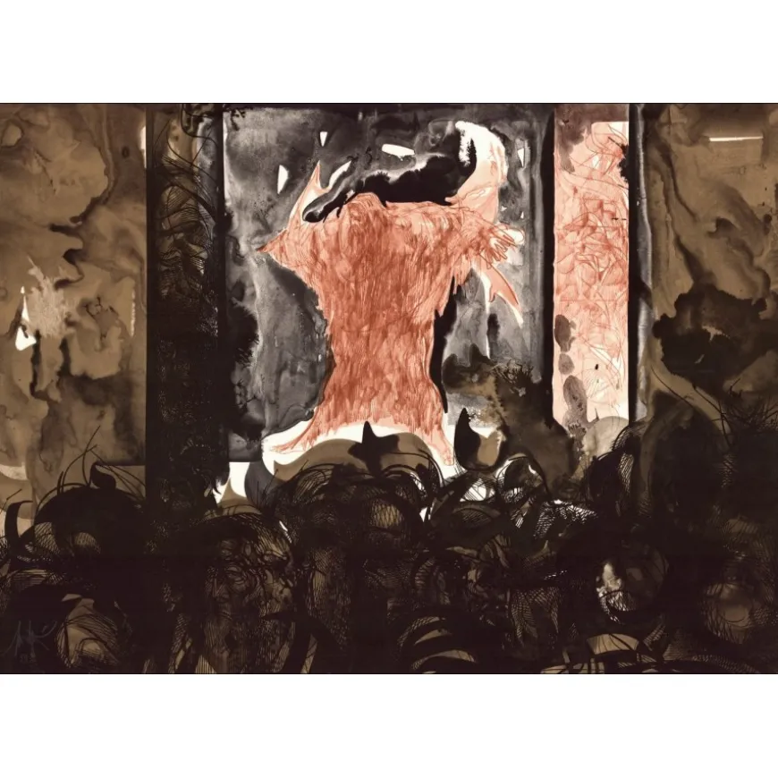MORETTI Raymond - Lithographie originale "Composition 08" 52x75cm - 1982