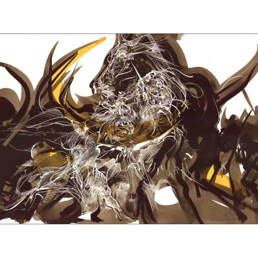 MORETTI Raymond - Lithographie originale "Composition 07" 52x75cm - 1982