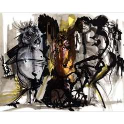 MORETTI Raymond - Lithographie originale "La rue Saint Denis 18"  50x65cm - 1974