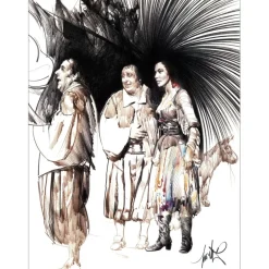 MORETTI Raymond - Lithographie originale "L'Homme de la Mancha 02"  43x32cm - 1985