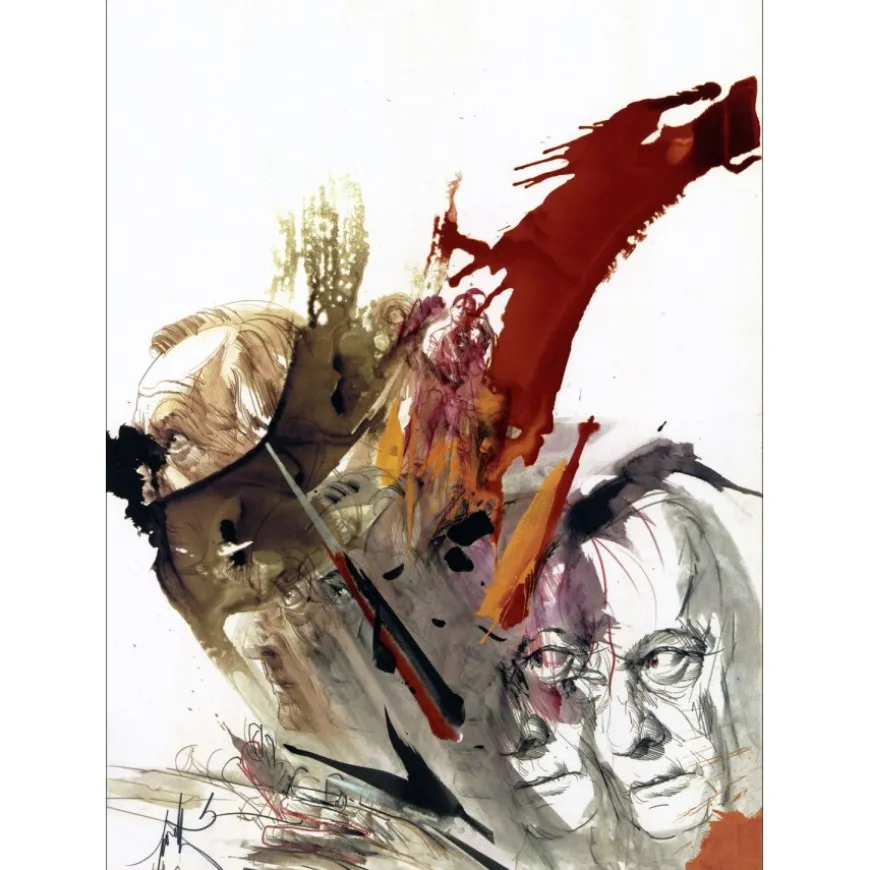 MORETTI Raymond - Lithographie originale "André Malraux 04" 43x30cm - 1988