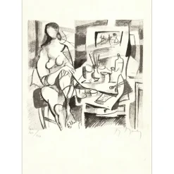 MOULY Marcel - Lithographie originale "La femme" 22x16cm