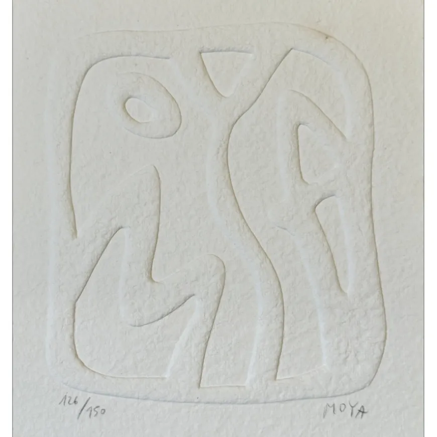 MOYA Patrick - Gaufrage original "Composition" 30x27cm - 2011