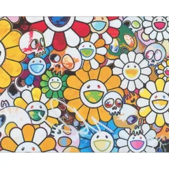 MURAKAMI Takashi - Sérigraphie "Skulls and flowers" 69x53cm - 2013