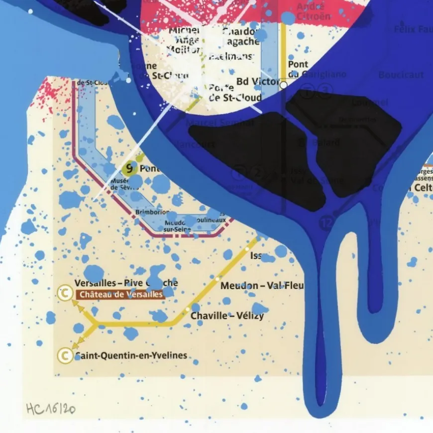 NASTY - Sérigraphie originale "Grand Plan de Metro, Paris" 65x65cm - 2016