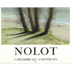 NOLOT Pierre - Lithographie originale "Exposition, Manoir du Mad" - 77x51cm - 1974