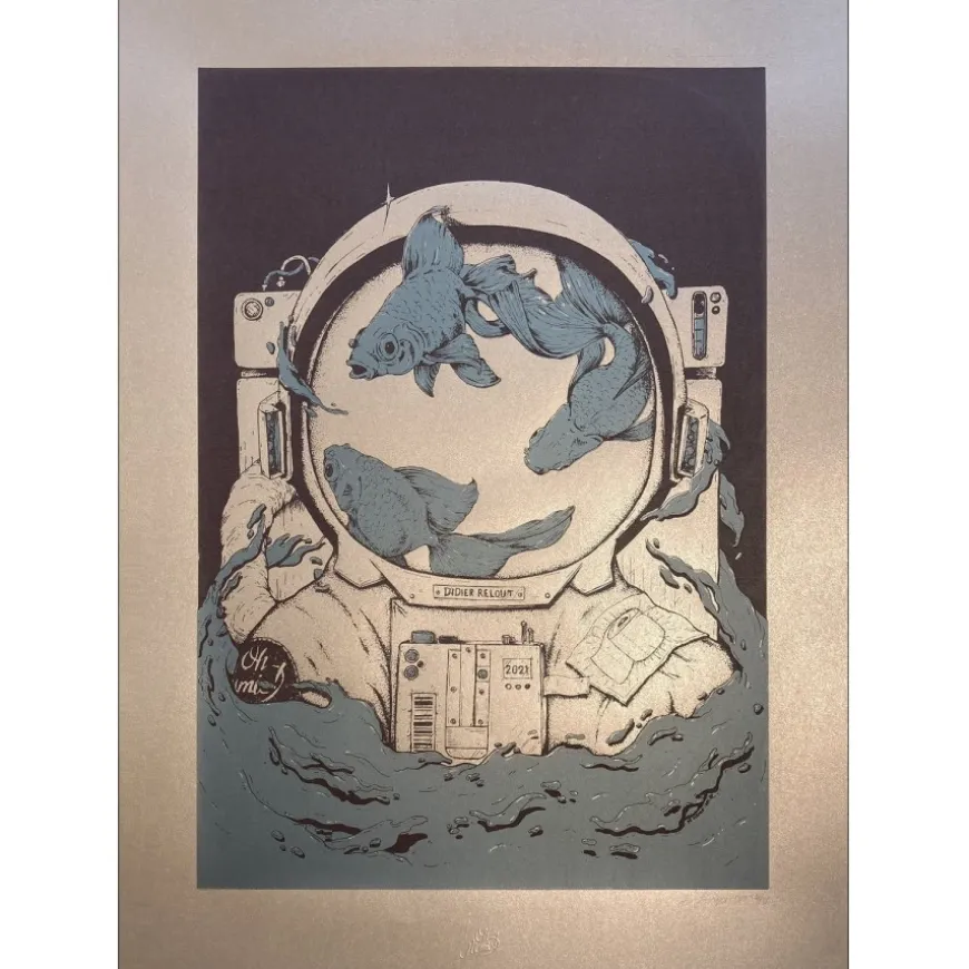 OH MAMIE! - Sérigraphie originale "Astro Silver" 70x50cm