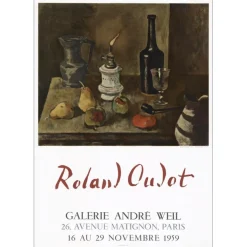 OUDOT Roland - Lithographie "Exposition Galerie André WEIL, Paris" 74x52cm - 1959