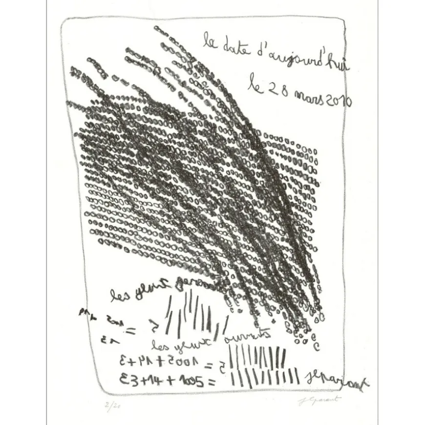 PARANT Jean-Luc - Lithographie originale "Les yeux ouverts" 57x38cm - 2013