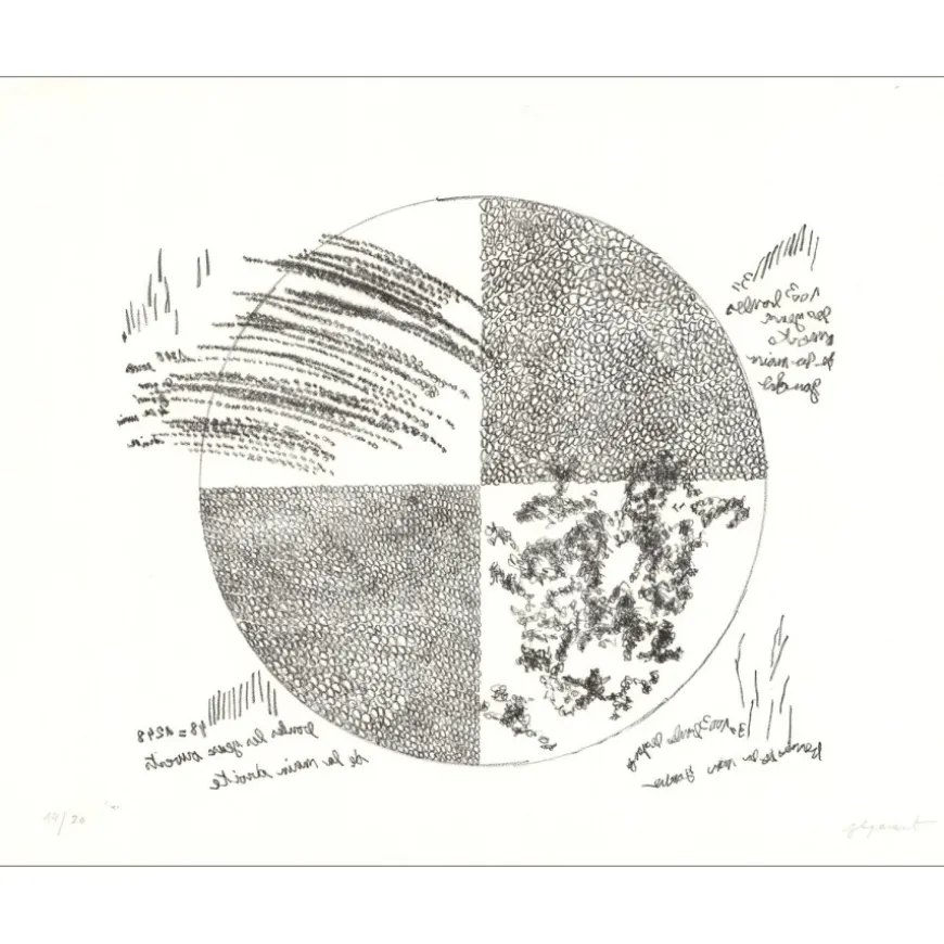 PARANT Jean-Luc - Lithographie originale "Boules les yeux ouverts" 56x71cm - 2013