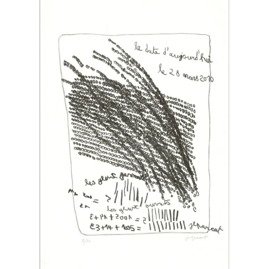 PARANT Jean-Luc - Lithographie originale "Les yeux ouverts" 57x38cm - 2013