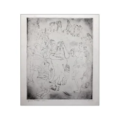 PASCIN Jules - Gravure originale    "La Cruche Cassée" 45x32cm