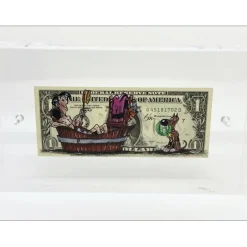 PAZBLANDINA - Dessin original sur Dollar $ "Lucky Luke et Rantanplan" 6,6x15,6cm - 2025
