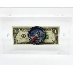 PAZBLANDINA - Dessin original sur Dollar $ "Picsou et le coffre-fort" 6,6x15,6cm - 2025