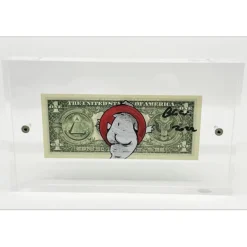 PAZBLANDINA - Dessin original sur Dollar $ "Ghostbuster" 6,6x15,6cm - 2022