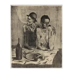 PICASSO Pablo - Affiche originale "Gravures rares, Galerie 65 Cannes" 76x53cm - 1966