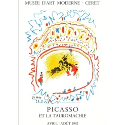 PICASSO Pablo - Lithographie "Picasso et la Tauromachie" 89x60cm - 1982