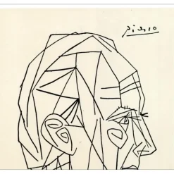 PICASSO Pablo - Lithographie "Portrait de Paul Eluard" 24x15cm - 1956