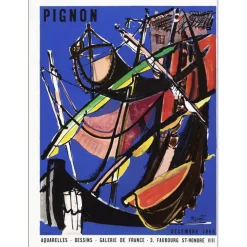 PIGNON Édouard - Lithographie "Exposition Galerie de France, Paris" 73x53cm - 1955