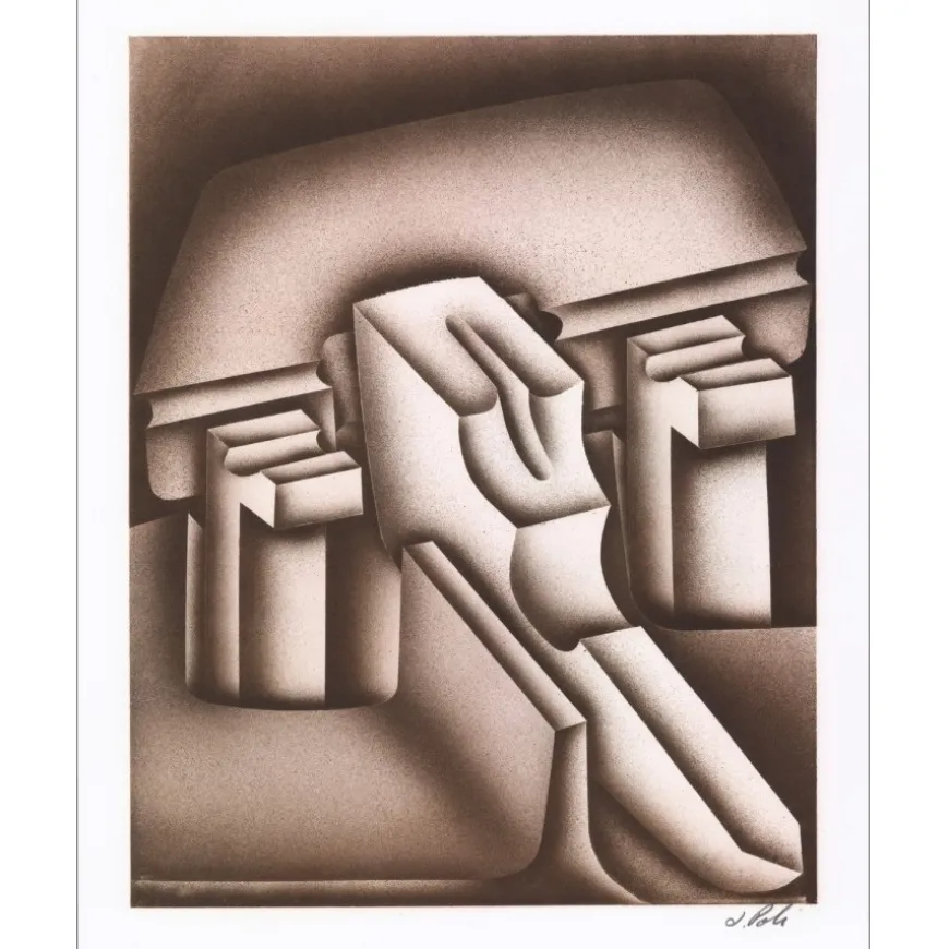 POLI Jacques - Lithographie originale "Composition 04" 40x32cm - 1978