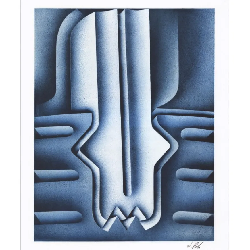 POLI Jacques - Lithographie originale "Composition 03" 40x32cm - 1978