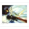 POULET Raymond - Lithographie originale "Bouquet et la mer" 38x48cm