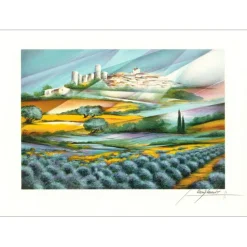 POULET Raymond - Lithographie originale "Haute Provence" 37x52cm