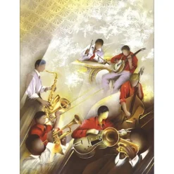 POULET Raymond - Lithographie originale "L'orchestre" 76x55cm