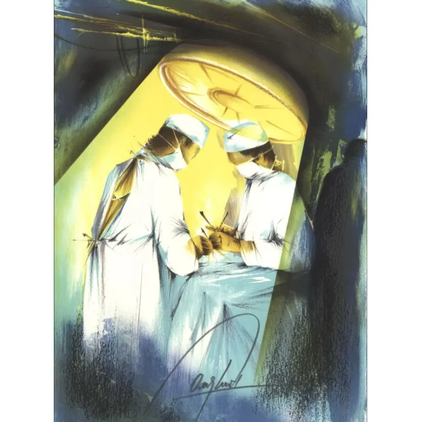 POULET Raymond - Lithographie originale "Le Chirurgien" 37x27cm - 1984